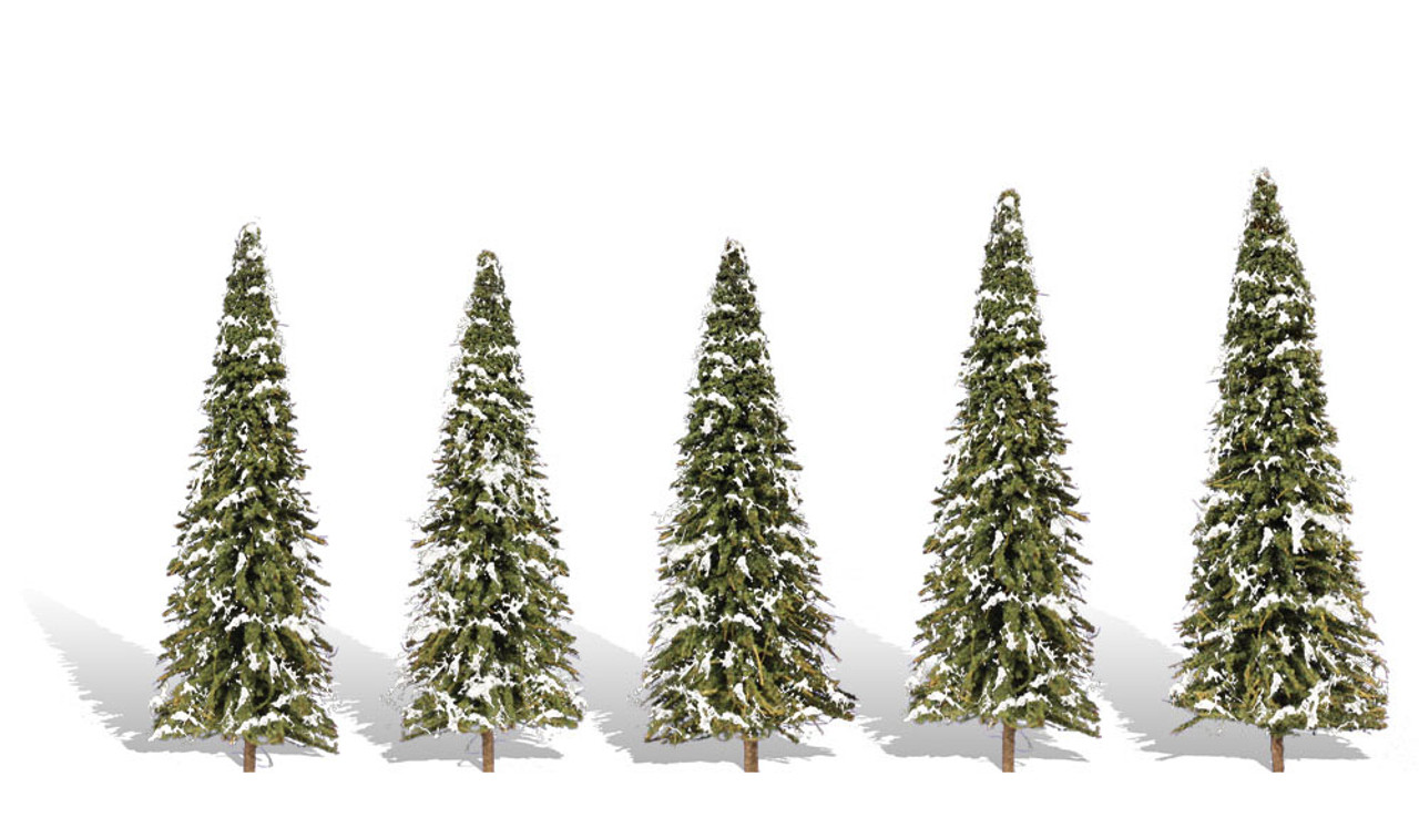 Woodland Scenics TR3567 Woodland Classics Trees Snow Dusted - 5/pkg