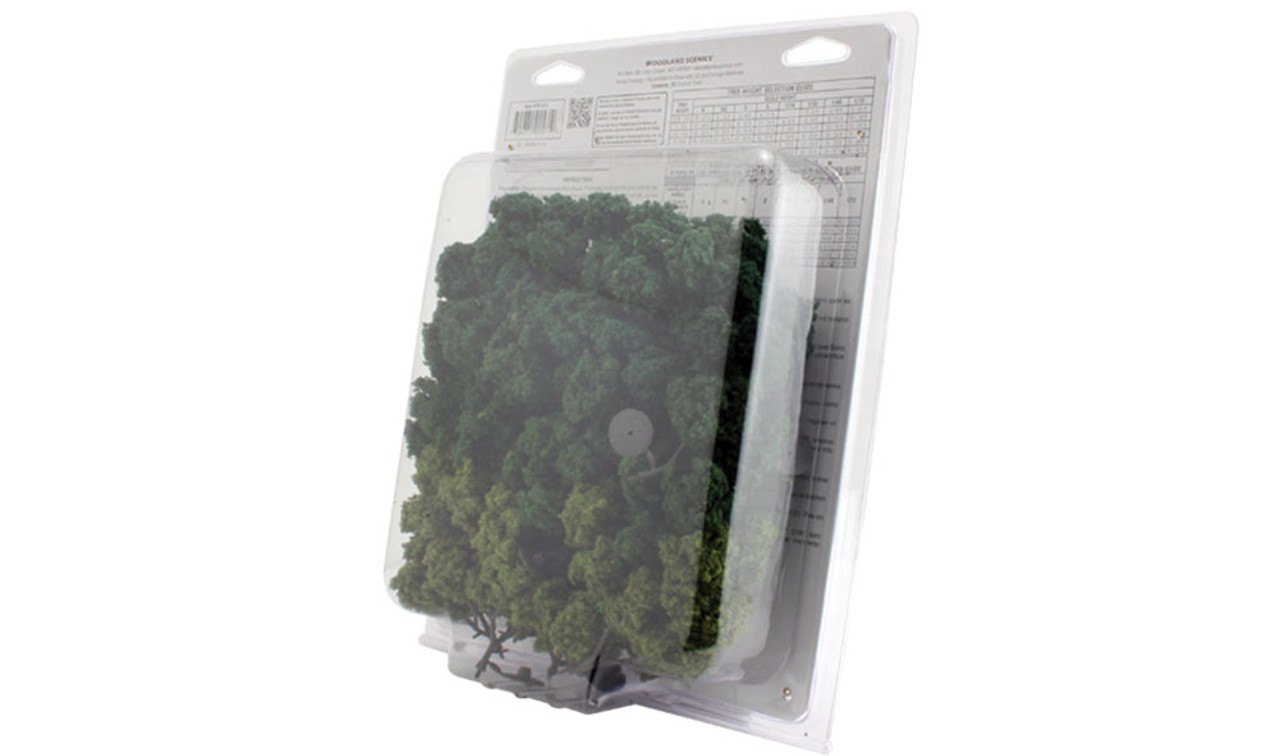 Woodland Scenics TR1571 Ready Made Realistic Trees - Mixed Green - 23/pkg package rear