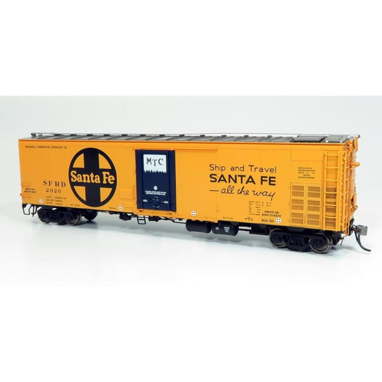 Rapido 156006 HO Santa Fe RR-56 Mechanical Reefer - Santa Fe All The Way Slogan - 4-Pack