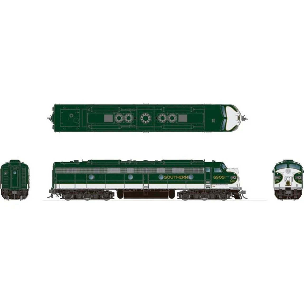 Rapido 028537 HO EMD E8A DC/DCC w/Sound - Southern - Crescent Scheme #6916F