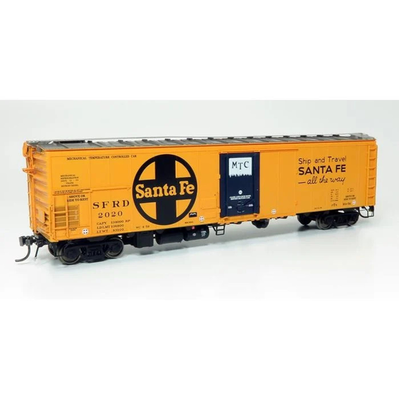 Rapido 156006A HO Santa Fe RR-56 Mechanical Reefer - Santa Fe All The Way Slogan - Single Car