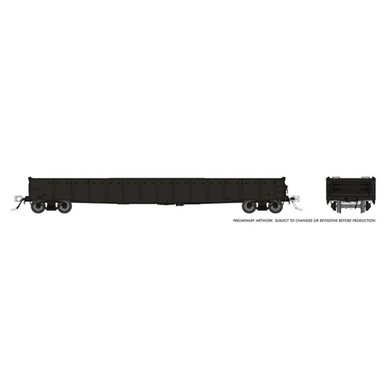 Rapido 050099 HO 52'6" Gondola - Black, Unlettered - Single Car