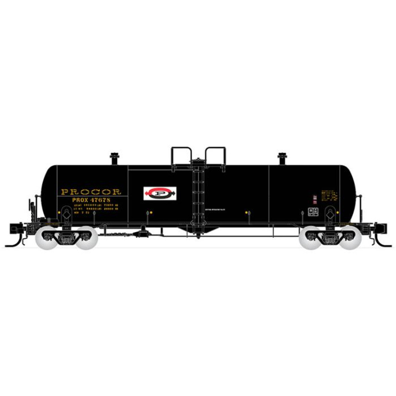 Rapido 535003A N Procor 20K gal Tank Car - PROX As Delivered Split P Logo - Single Car