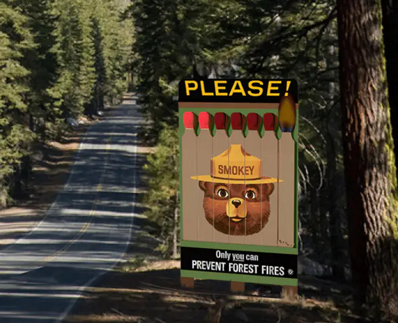 Miller Engineering 44-2852 Ho/N Smokey The Bear Small Billboard