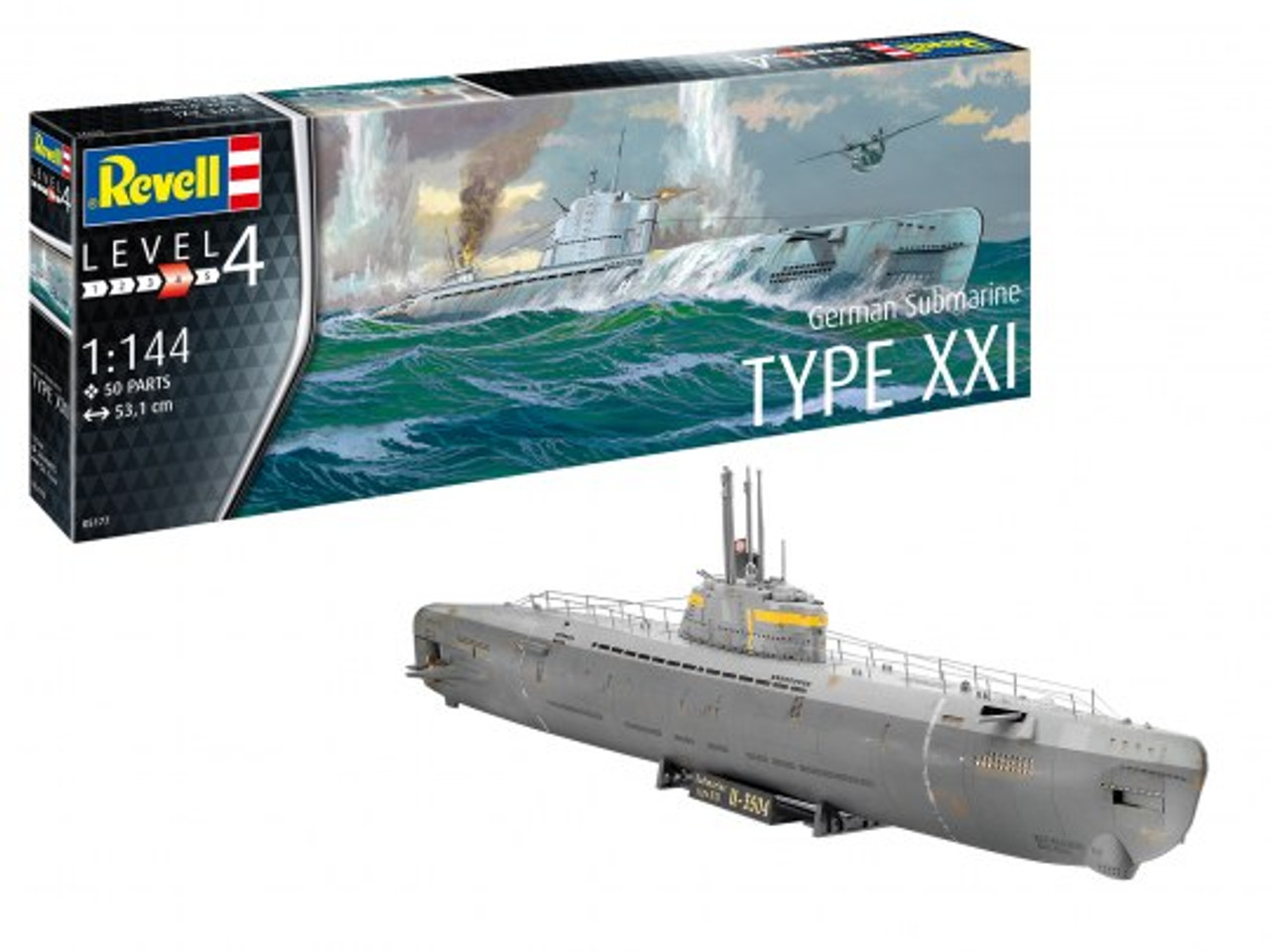 Revell 05177 1/144 German Submarine Type XXI Plastic Model Kit