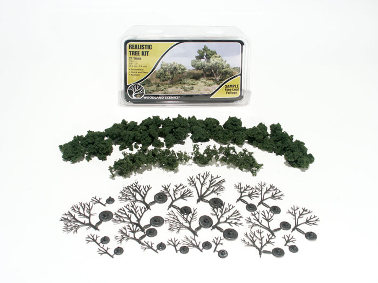 Woodland Scenics TR1112 Realistic Tree Kits - Medium Green Package