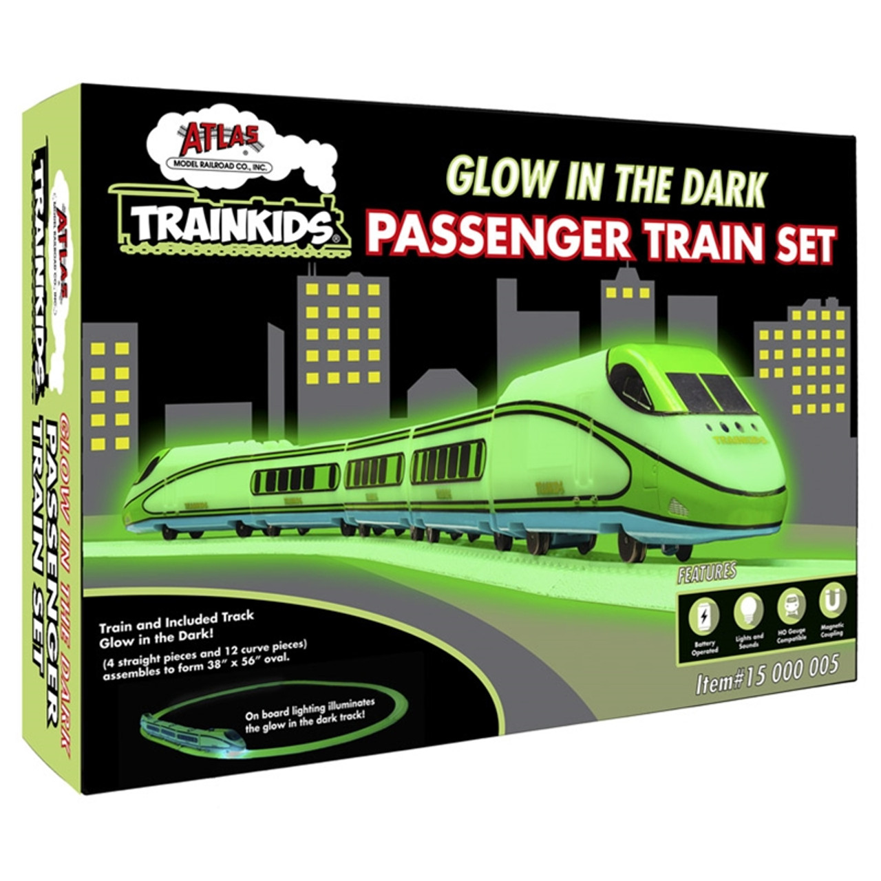 Atlas 15 000 100 TrainKids Glow In The Dark Passenger Train Set Box