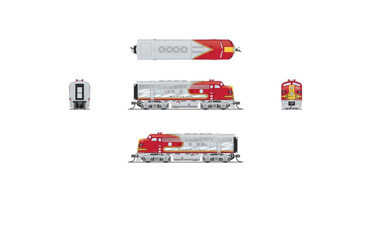 Broadway Limited N 7728 EMD F3A ATSF 36C Warbonnet Paragon4 Sound/DC/DCC Detail