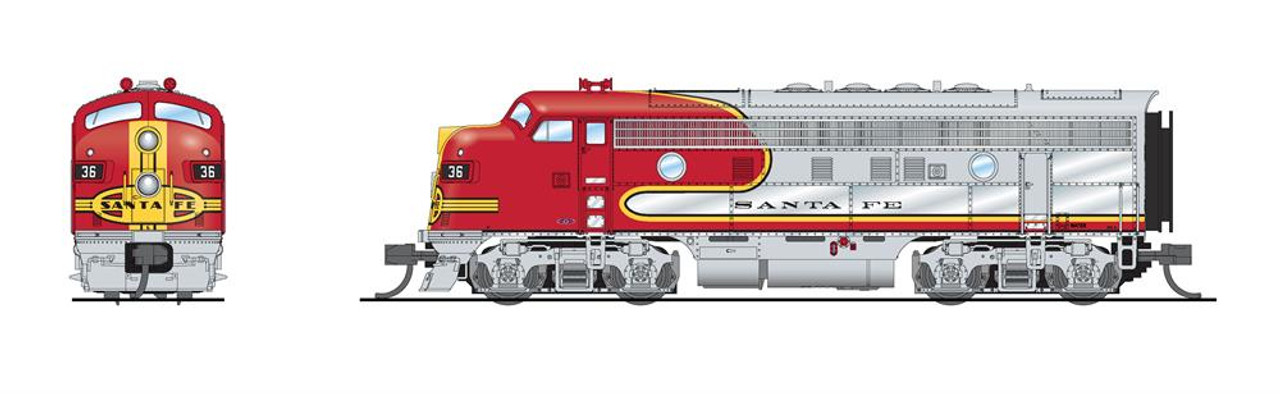 Broadway Limited N 7728 EMD F3A ATSF 36C Warbonnet Paragon4 Sound/DC/DCC