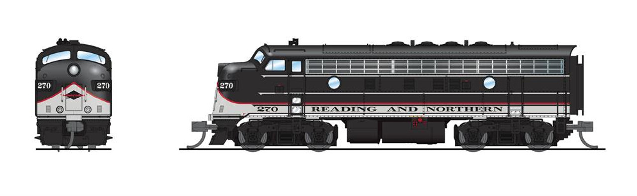 Broadway Limited N 7759 EMD F7 A/B Reading and Northern #270/275 A-unit Paragon4 Sound/DC/DCC Unpowered B