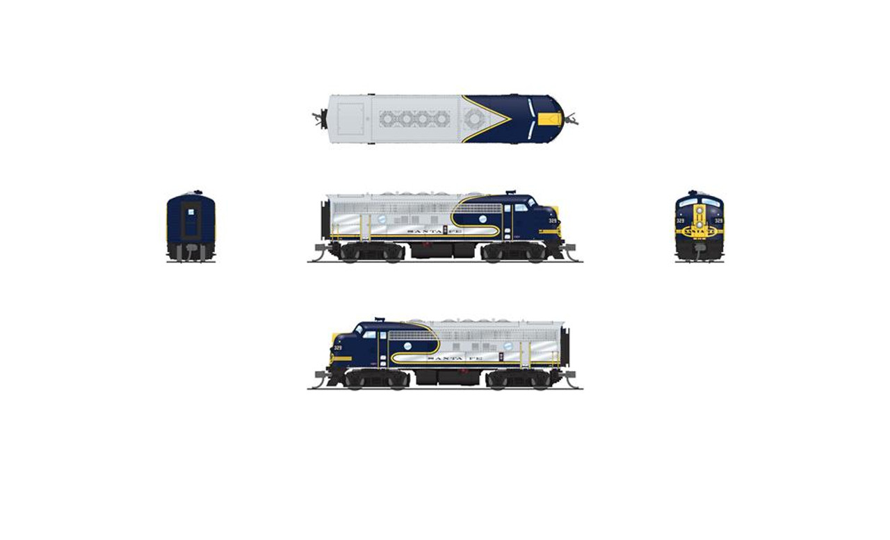 Broadway Limited N 7764 EMD F7A ATSF #335 Bluebonnet Paragon4 Sound/DC/DCC Detail