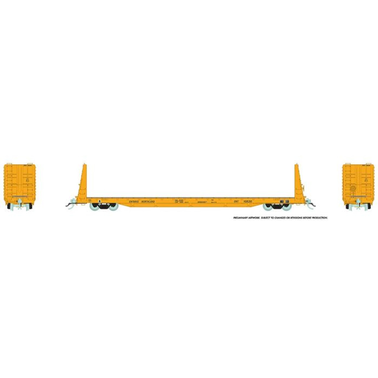 Rapido 147007 HO Marine Industries Bulkhead Flatcar -  ONR - Yellow Scheme 6-Pack