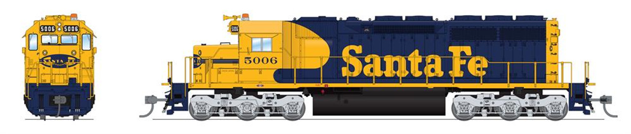 Broadway Limited 7630 HO EMD SD40 Paragon4 Sound/DC/DCC - ATSF #5006 Blue/Yellow Warbonnet