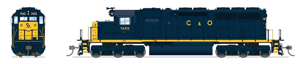 Broadway Limited 7632 HO EMD SD40 Paragon4 Sound/DC/DCC - Chesapeake & Ohio #7455