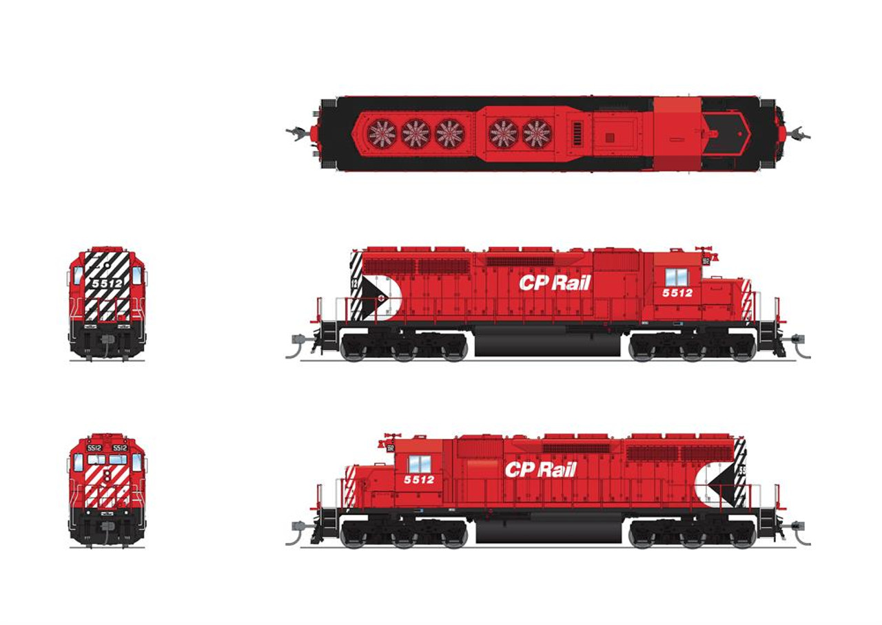 Broadway Limited 7636 HO EMD SD40 Paragon4 Sound/DC/DCC - Canadian Pacific #5512 detail