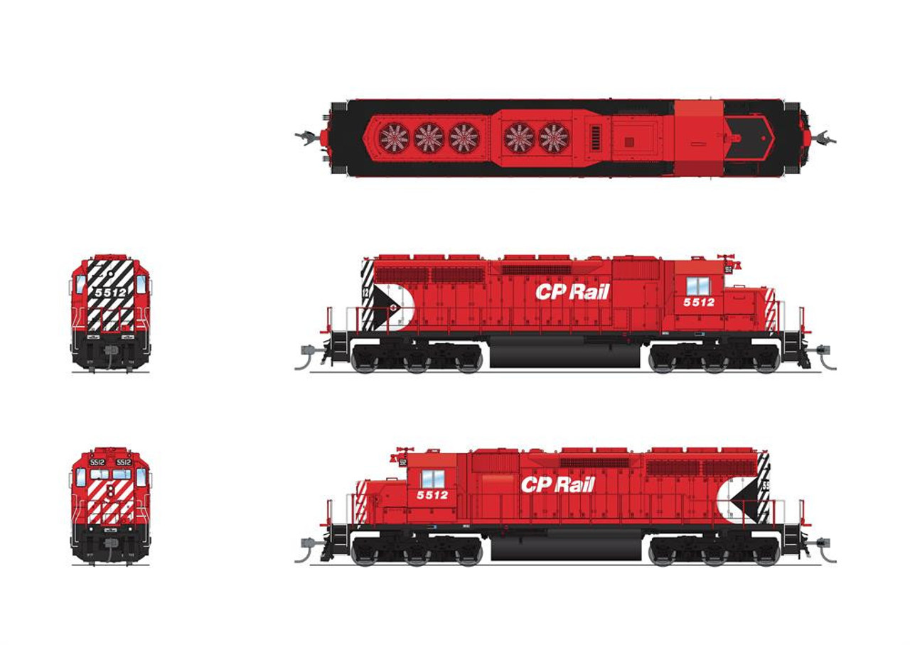 Broadway Limited 7637 HO EMD SD40 Paragon4 Sound/DC/DCC - Canadian Pacific #5542 detail