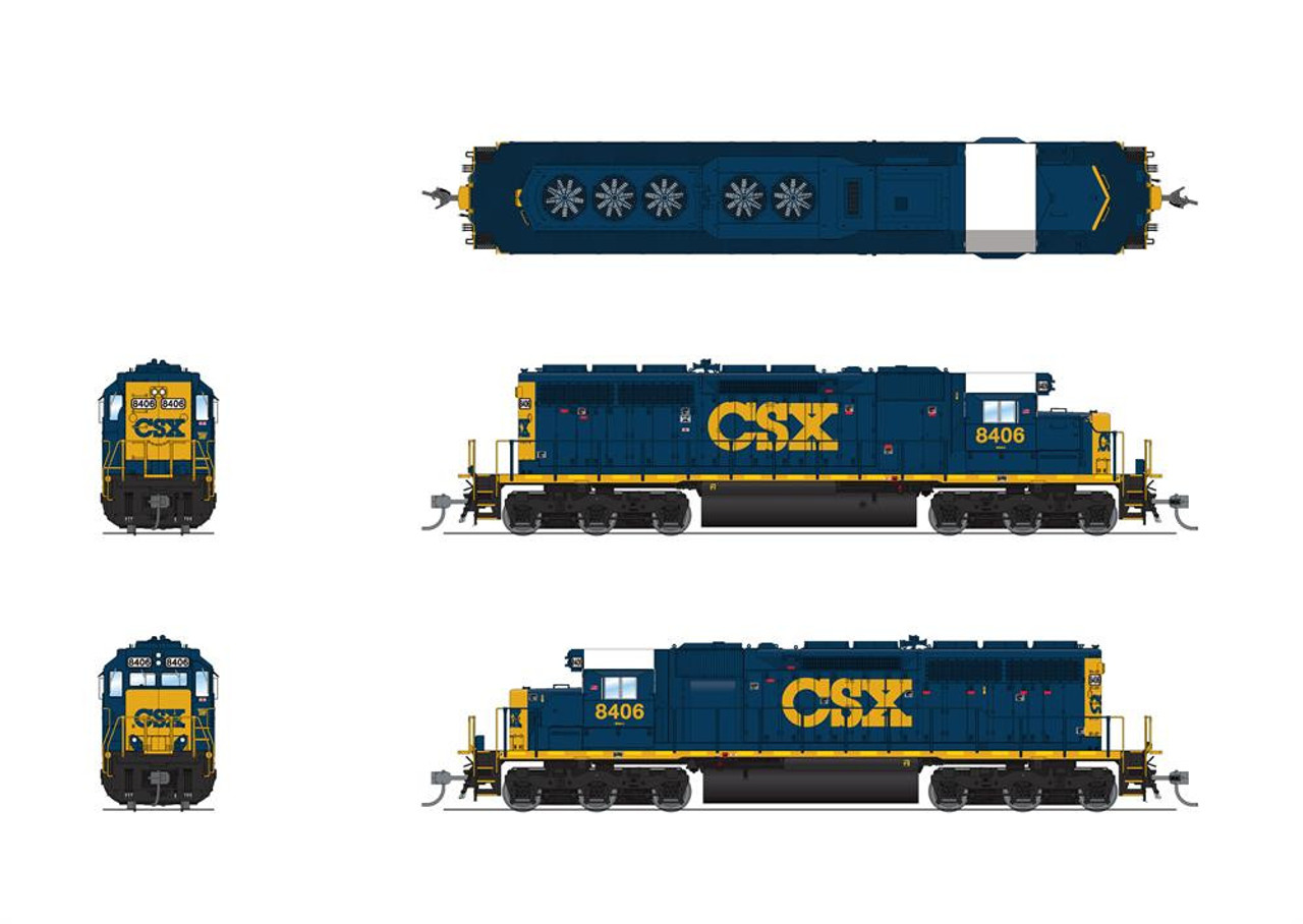 Broadway Limited 7641 HO EMD SD40 Paragon4 Sound/DC/DCC - CSX #8413 Detail