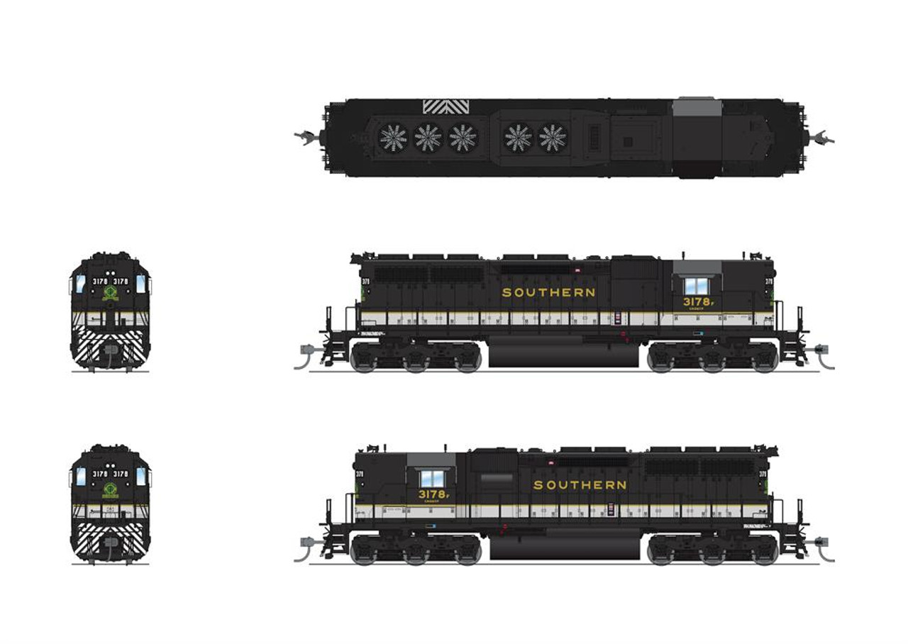Broadway Limited 7644 HO EMD SD40 Paragon4 Sound/DC/DCC - Southern #3178 Detail