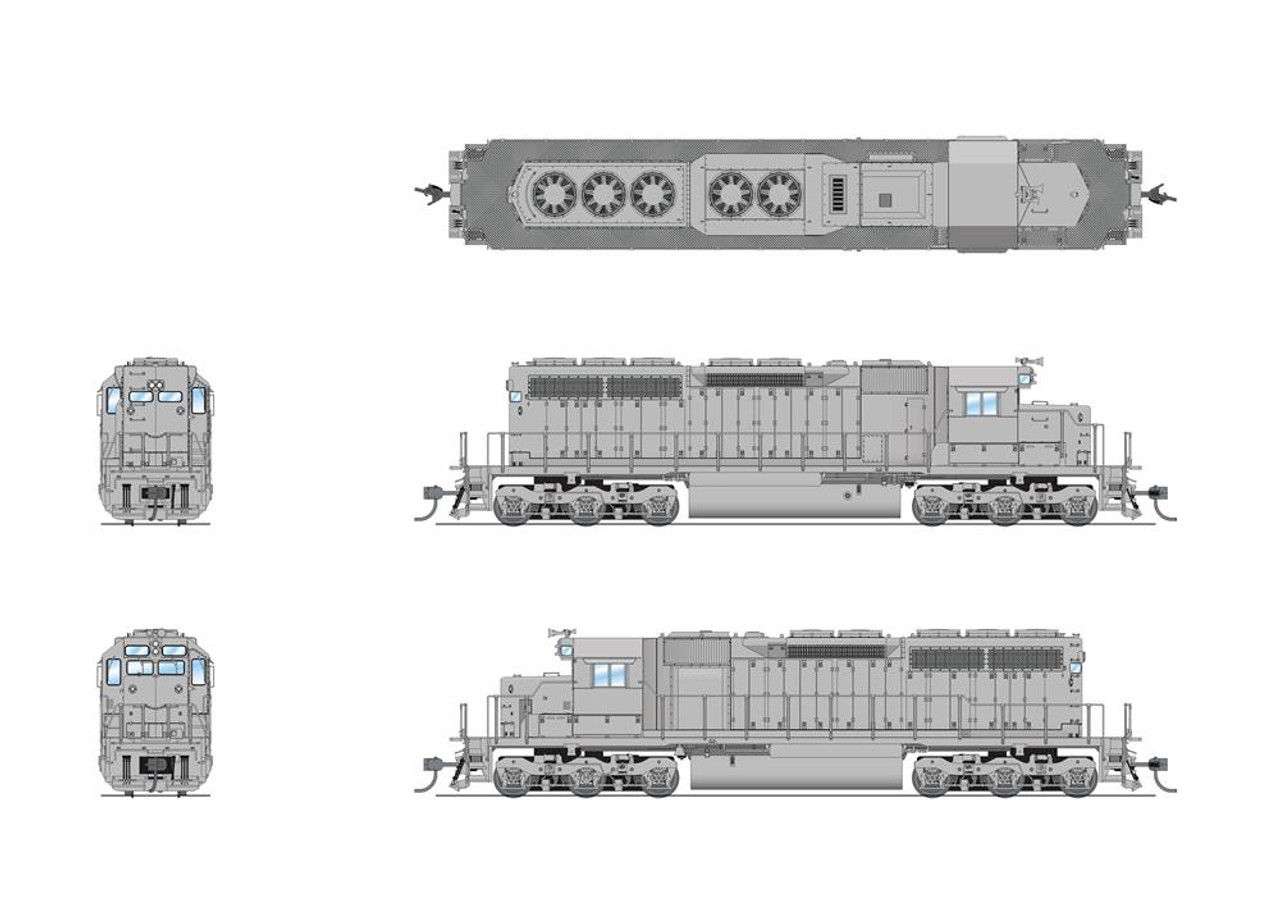 Broadway Limited 7650 HO EMD SD40 Paragon4 Sound/DC/DCC - Undecorated Detail