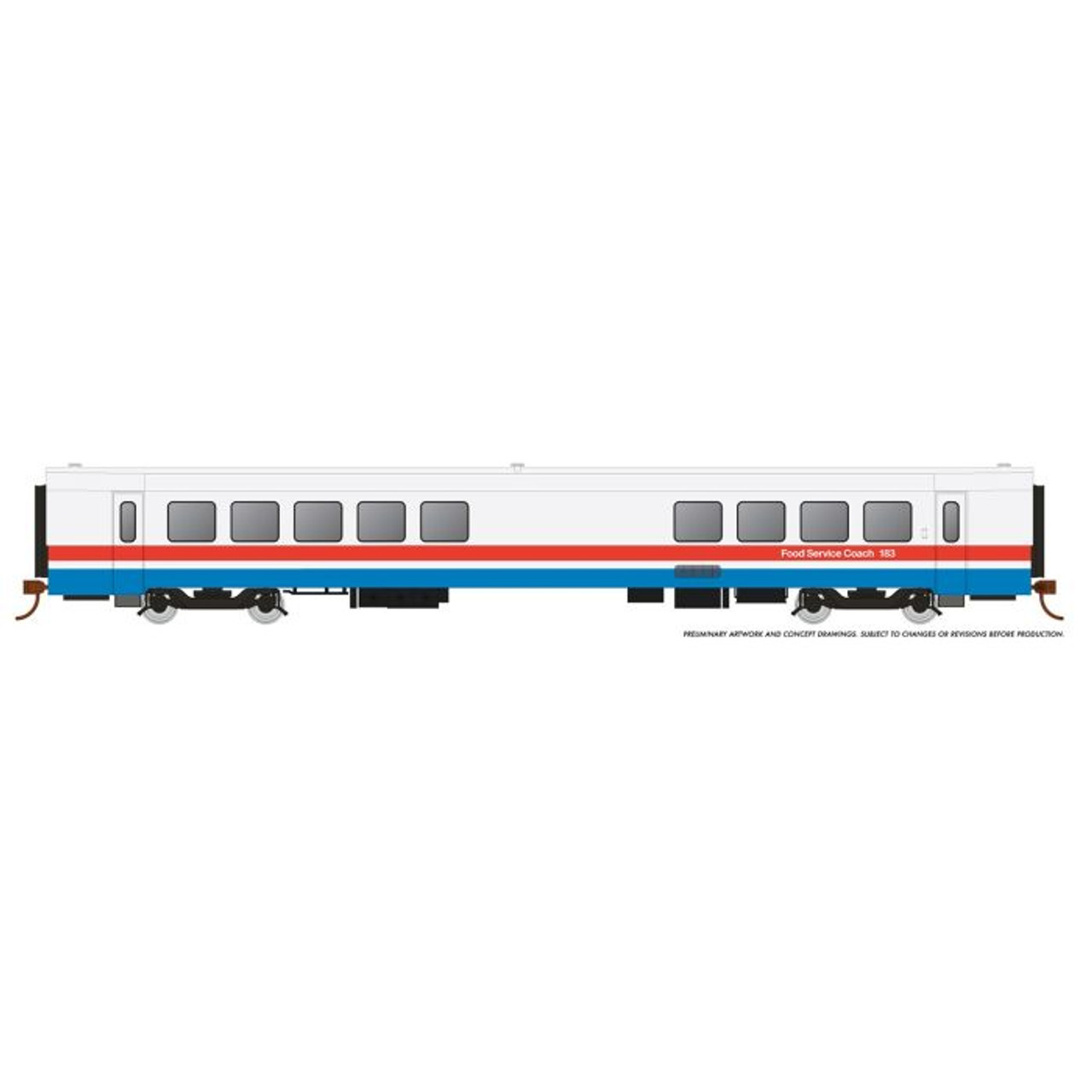 Rapido 025103 HO RTL Turboliner Single Car Coach/Snack Bar #183 Phase III Early