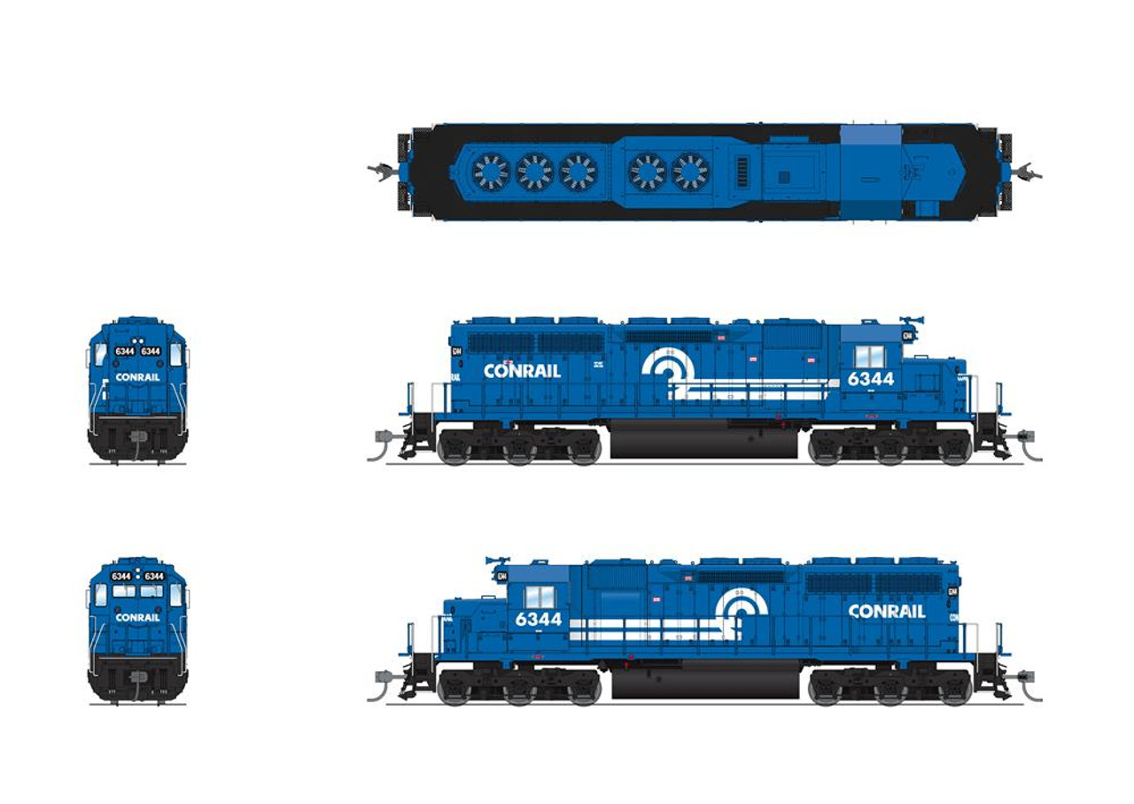 Broadway Limited 9038 EMD SD40 - Conrail #6344 DCC-Ready Detail