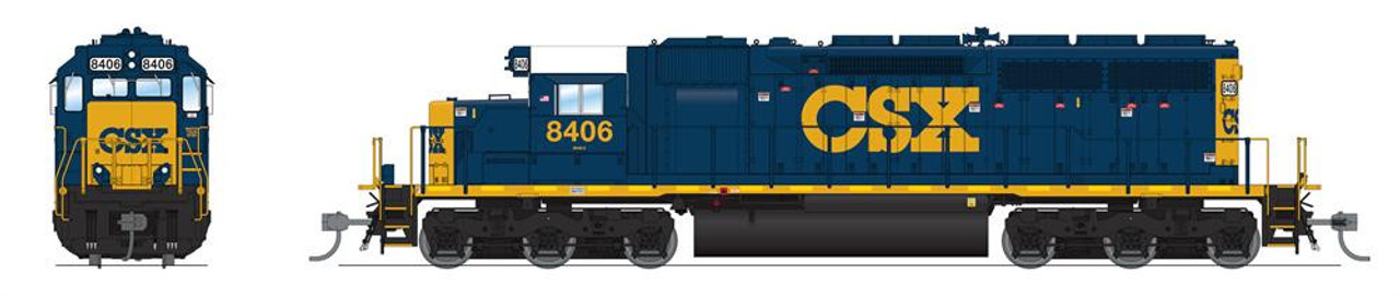 Broadway Limited 9041 EMD SD40 - CSX #8413 DCC-Ready