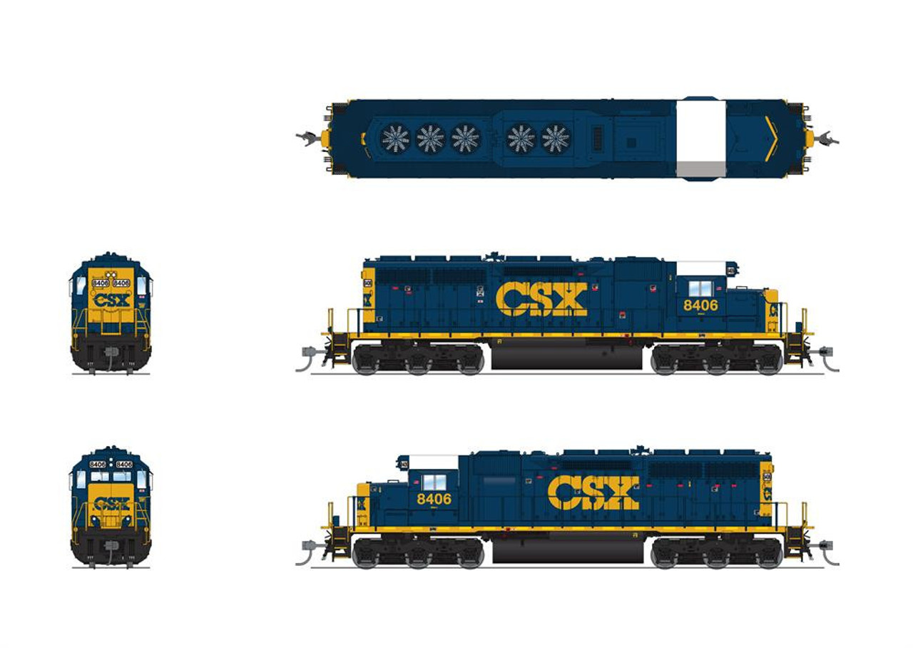 Broadway Limited 9041 EMD SD40 - CSX #8413 DCC-Ready Detail