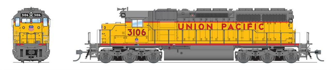 Broadway Limited 9048 Ho EMD SD40 - Union Pacific #3106 DCC-Ready