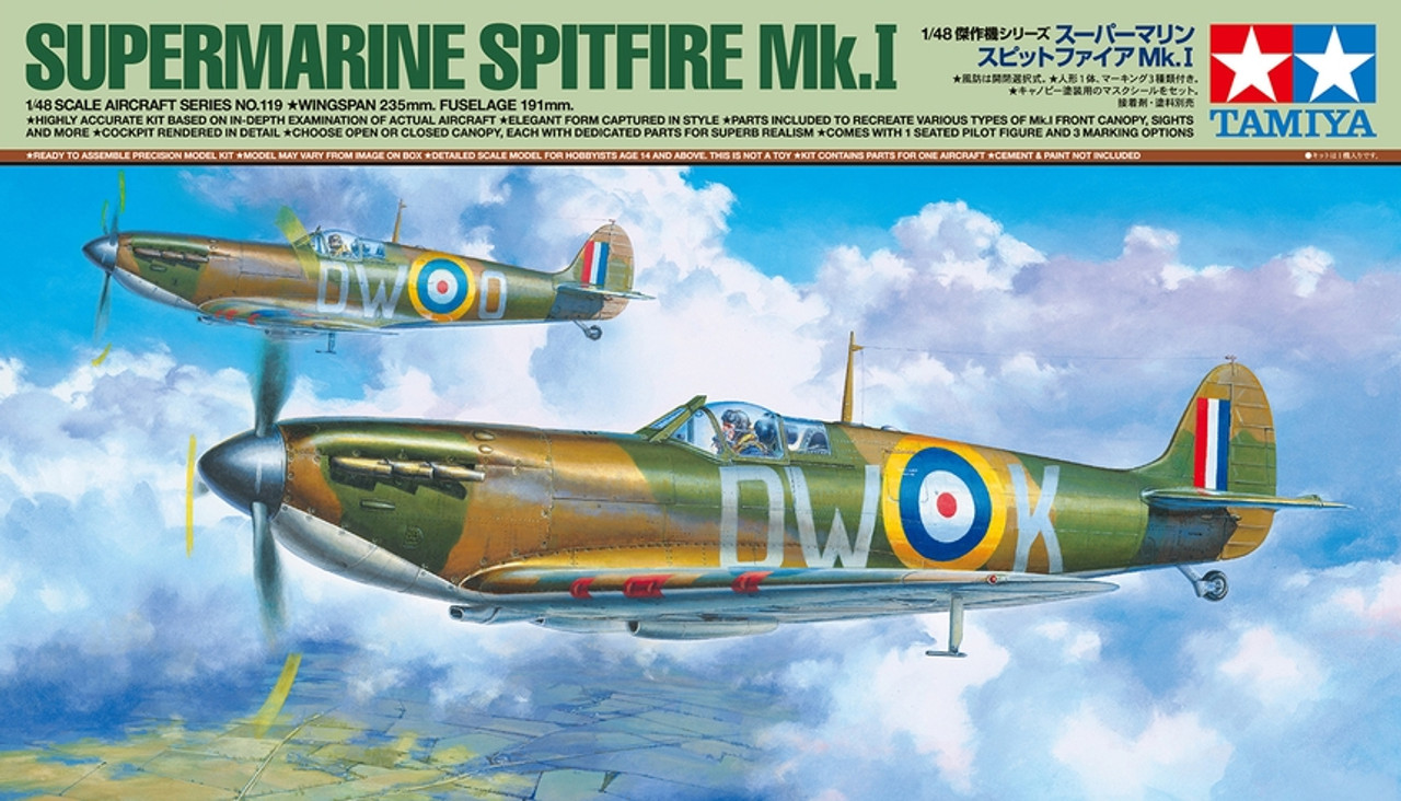 Tamiya 61119 1/48 Supermarine Spitfire Mk.I Plastic Model Kit