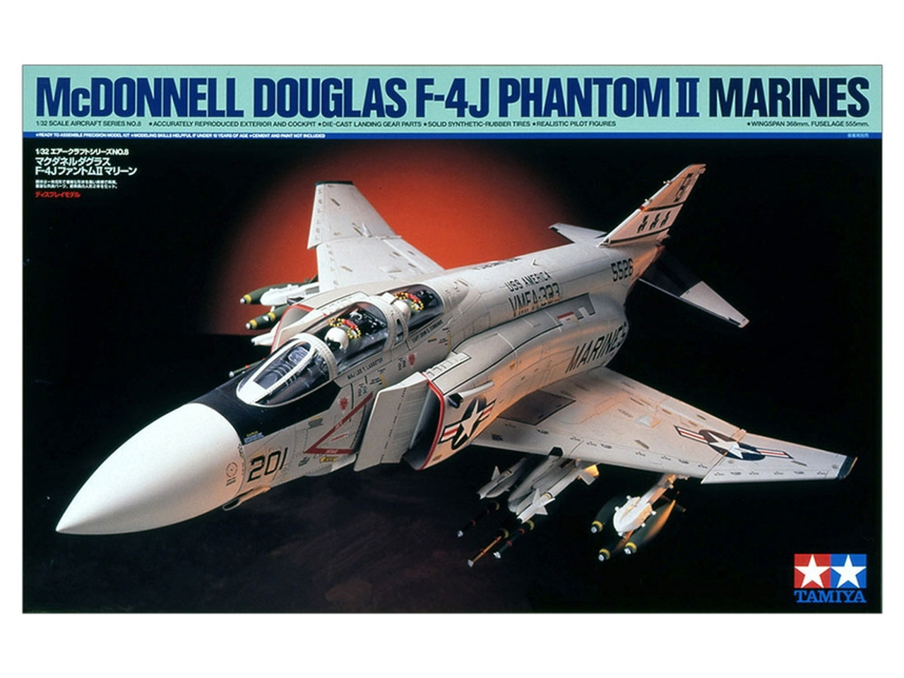 Tamiya 60308 1/32 Mcdonnell F-4 J Phantom II Plastic Model Kit