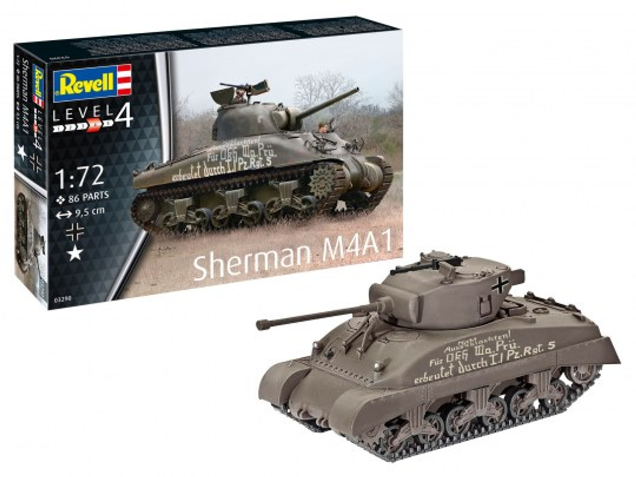 Revell 03290 1/72 Sherman M4A1 Plastic Model Kit