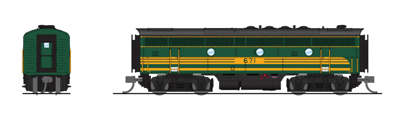 Broadway Limited 9061 N EMD F3B Stealth No Sound DCC Ready - Maine Central #671B