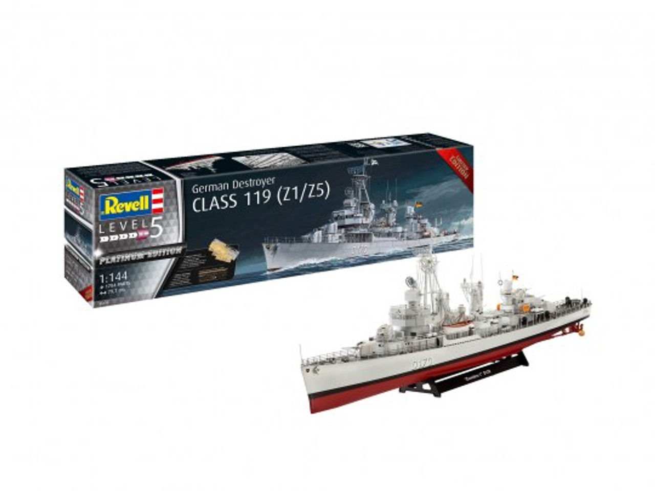 Revell 05179 1/144 German Destroyer Class 119 (Z1/Z5) Plastic Model Kit