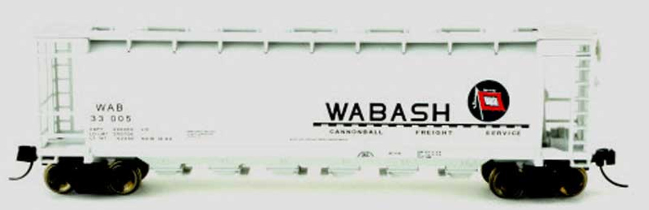 Bowser 38167 N Scale Cylindrical Hopper Car - Wabash #33005