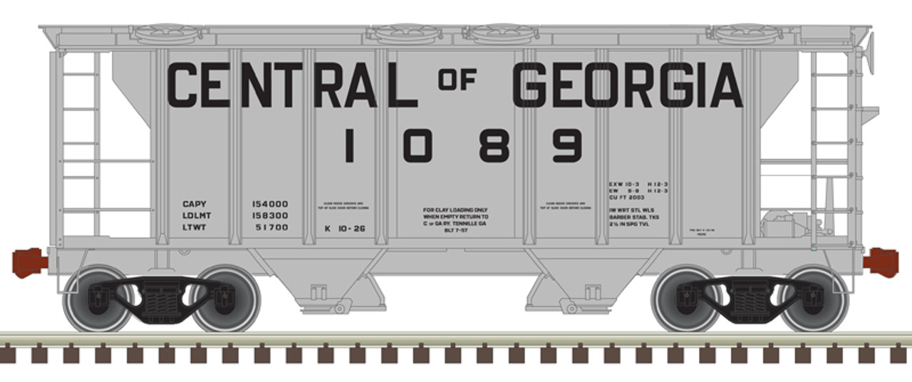 Atlas 50 005 899 N Trainman PS-2 Covered Hopper - Central of Georgia #1089
