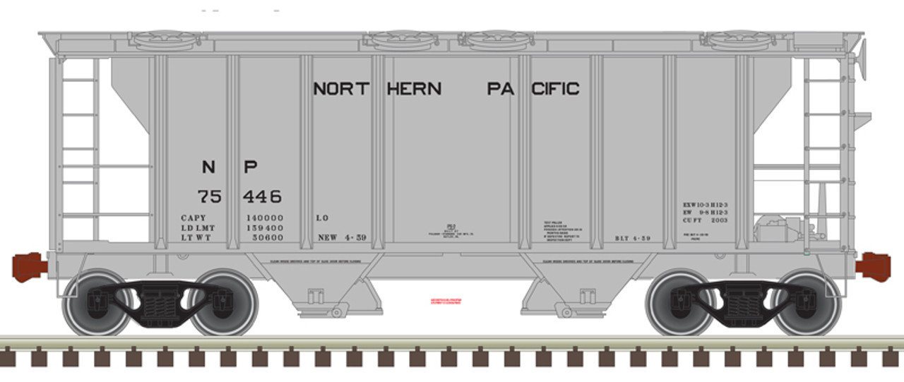 Atlas 50 005 907 N Trainman PS-2 Covered Hopper - Northern Pacific #75422