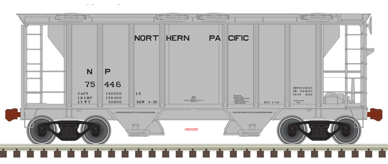 Atlas 50 005 908 N Trainman PS-2 Covered Hopper - Northern Pacific #75446