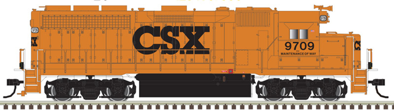 Atlas 10 004 004 Ho GP40 Locomotive - CSX (MOW) #9709 w/ditch lights Silver Series