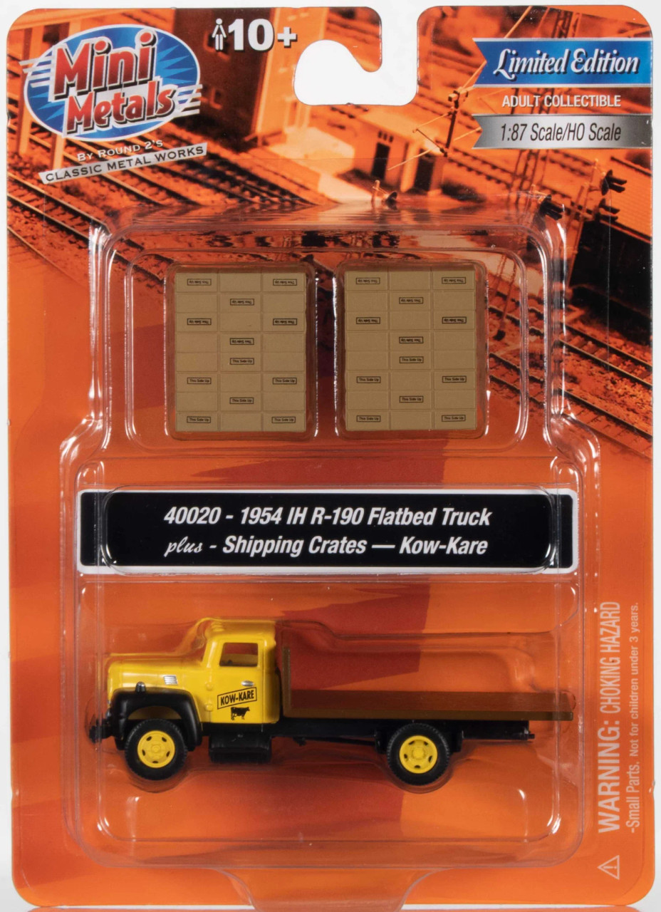 Classic Metal Works 40020 HO .H. R-190 Flatbed Truck w/KowKare Shipping Crates Package