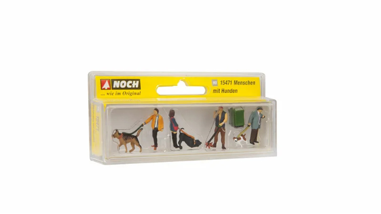 NOCH 15471 People with Dogs Ho Scale Package