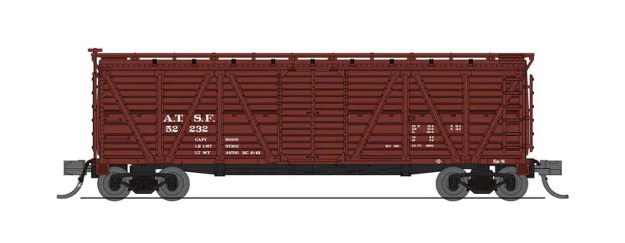 Broadway Limited 8457 N Wood Stock Car - ATSF #52240 w/Mule Sounds