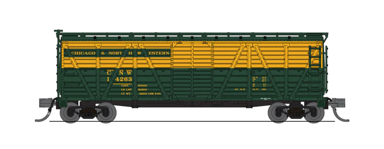 Broadway Limited 8459 N Wood Stock Car - Chicago and North Western #14465 w/Mule Sounds