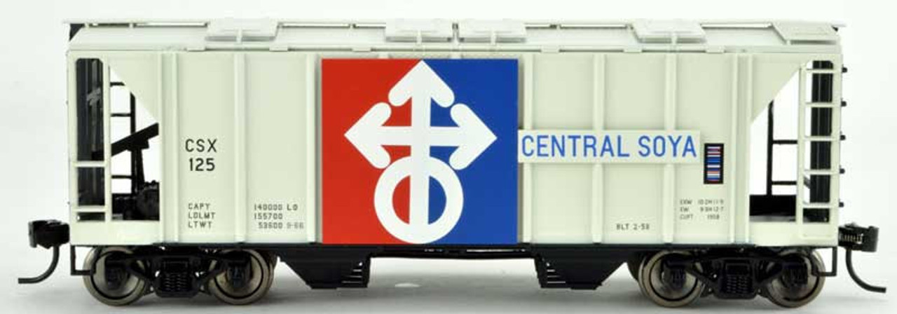 Bowser 43255 Ho H34 Covered Hopper Car - Central Soya #135