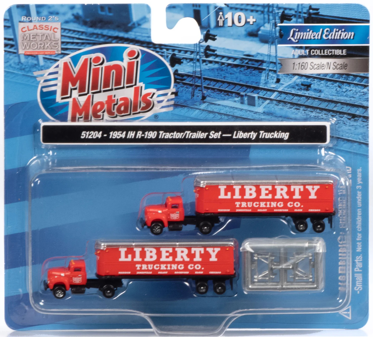 Classic Metal Works 51204 1954 IH R-190 Semi/Trailer Set Liberty Trucking Co. (2-Pack) 1/160 N Scale Package