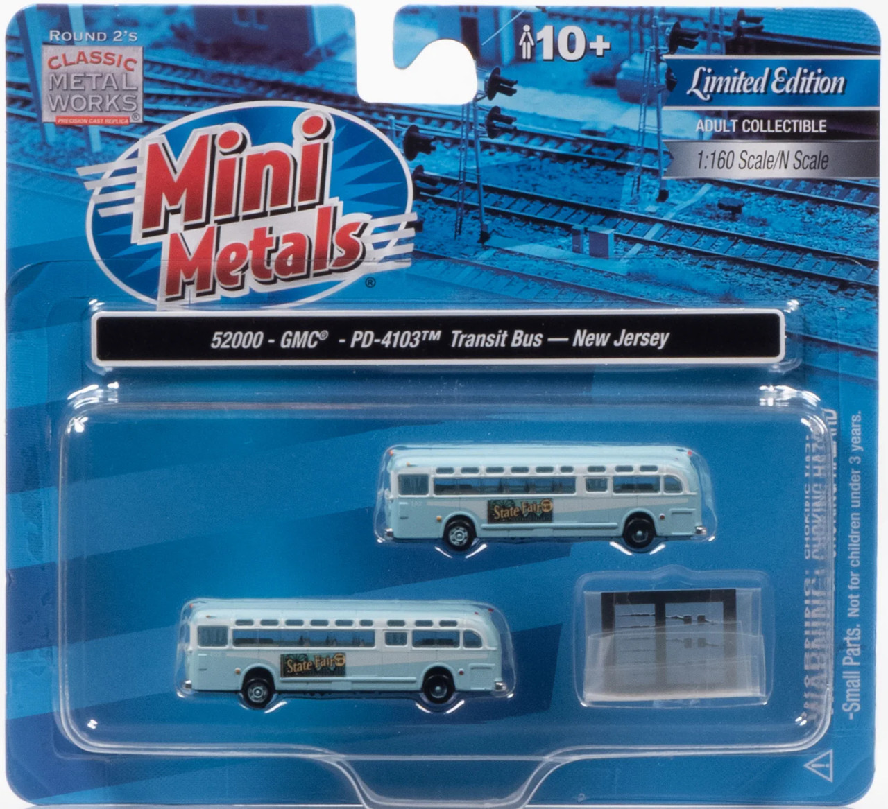 Classic Metal Works 52000 GMC TDH-3610 Transit Bus (New Jersey) (2-Pack) 1/160 N Scale Package