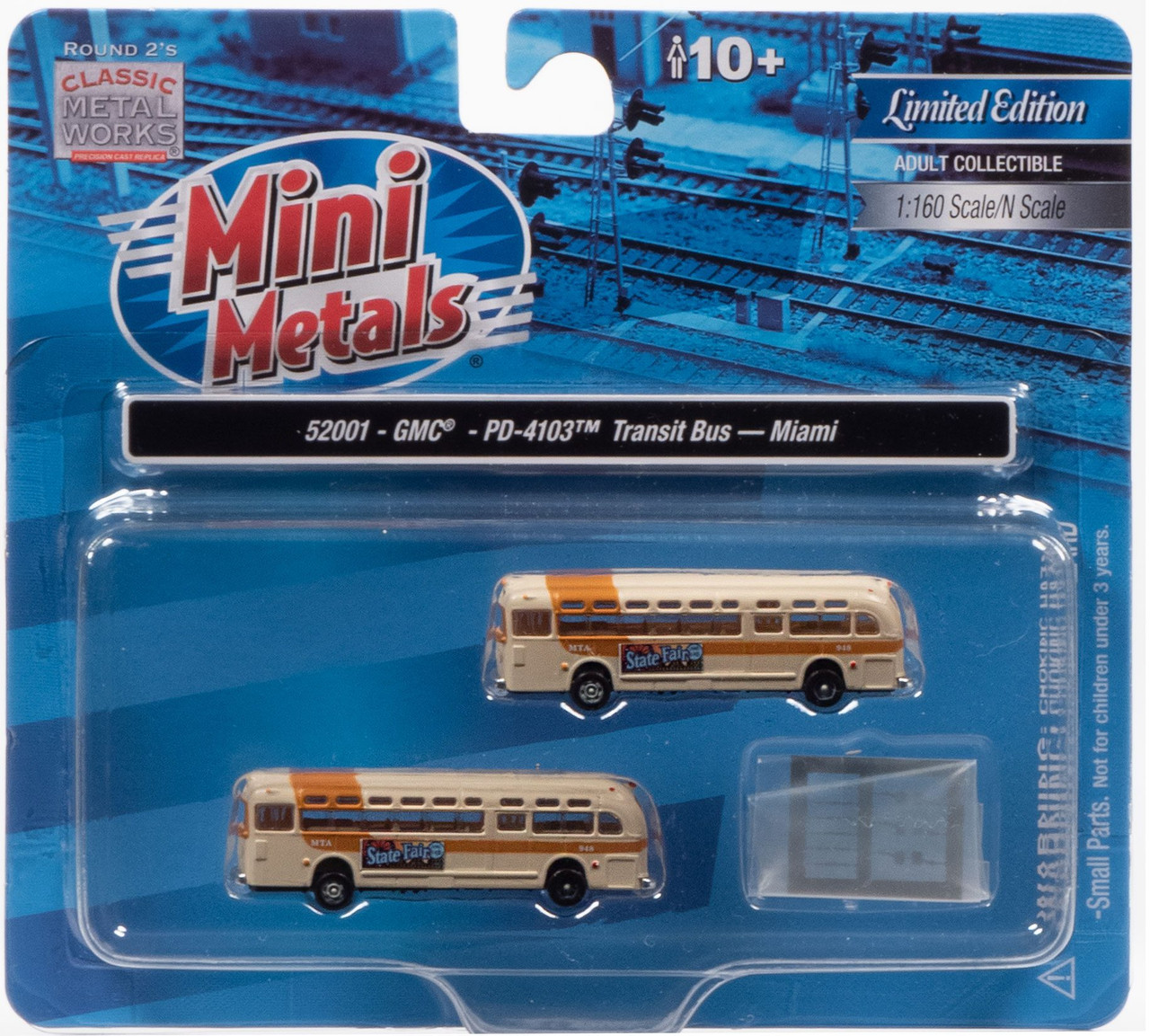 Classic Metal Works 52001 GMC TPD-4103 Transit Bus (Miami) (2-Pack) 1/160 N Scale Package