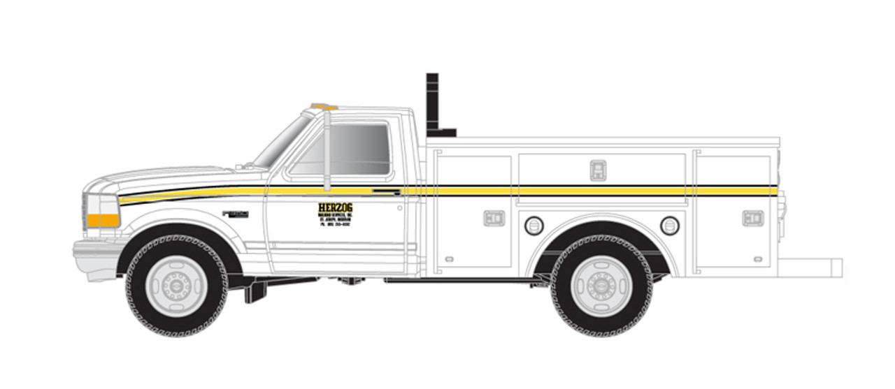 Atlas 60 000 159 N Ford F-250/350 Pickup Trucks -Herzog (White/Yellow) B