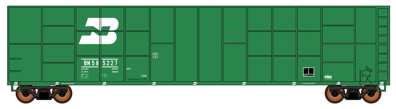 InterMountain Railway 4523002-01 HO Gunderson FMC Exterior Post Woodchip Gondola - Burlington Northern - Small Logo #585210