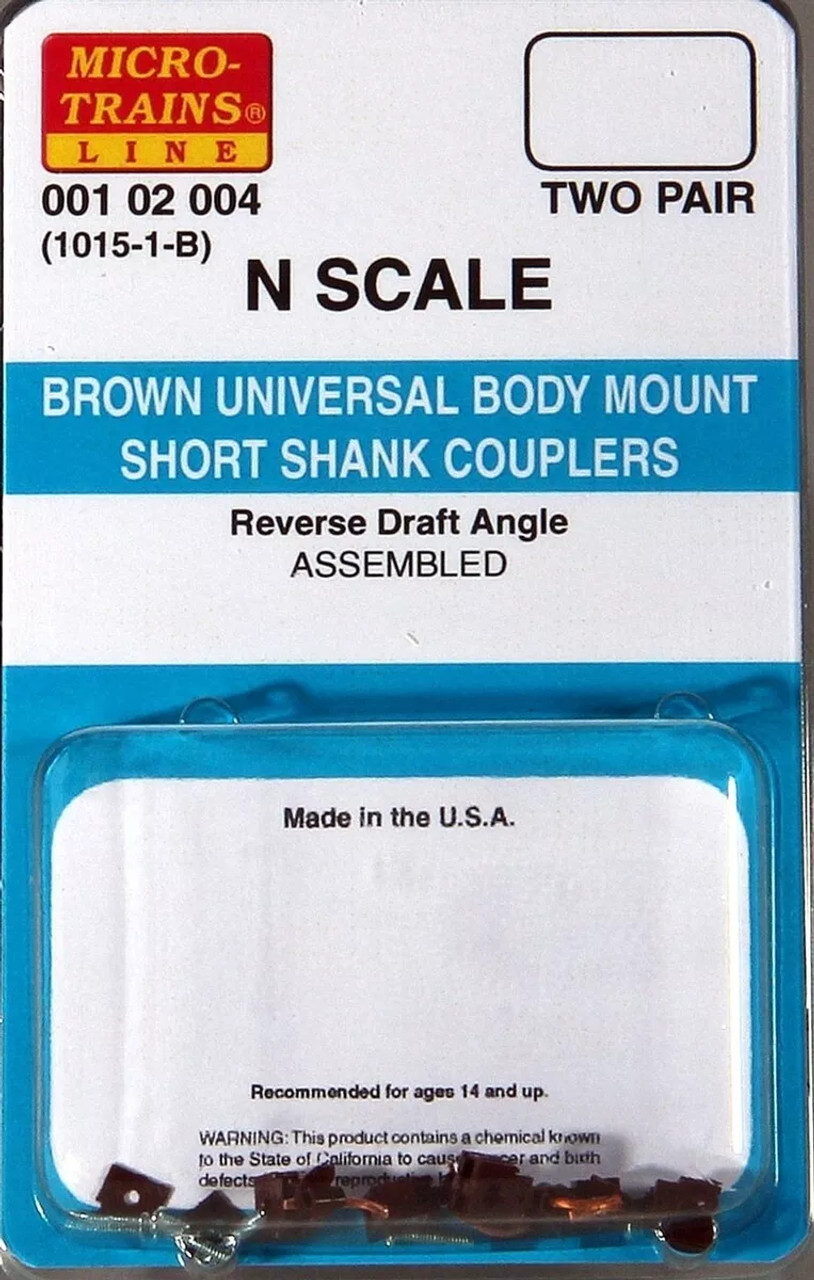 Micro Trains 001 02 004 N BROWN Universal BMC Short Shank Assembled (1015-1B)