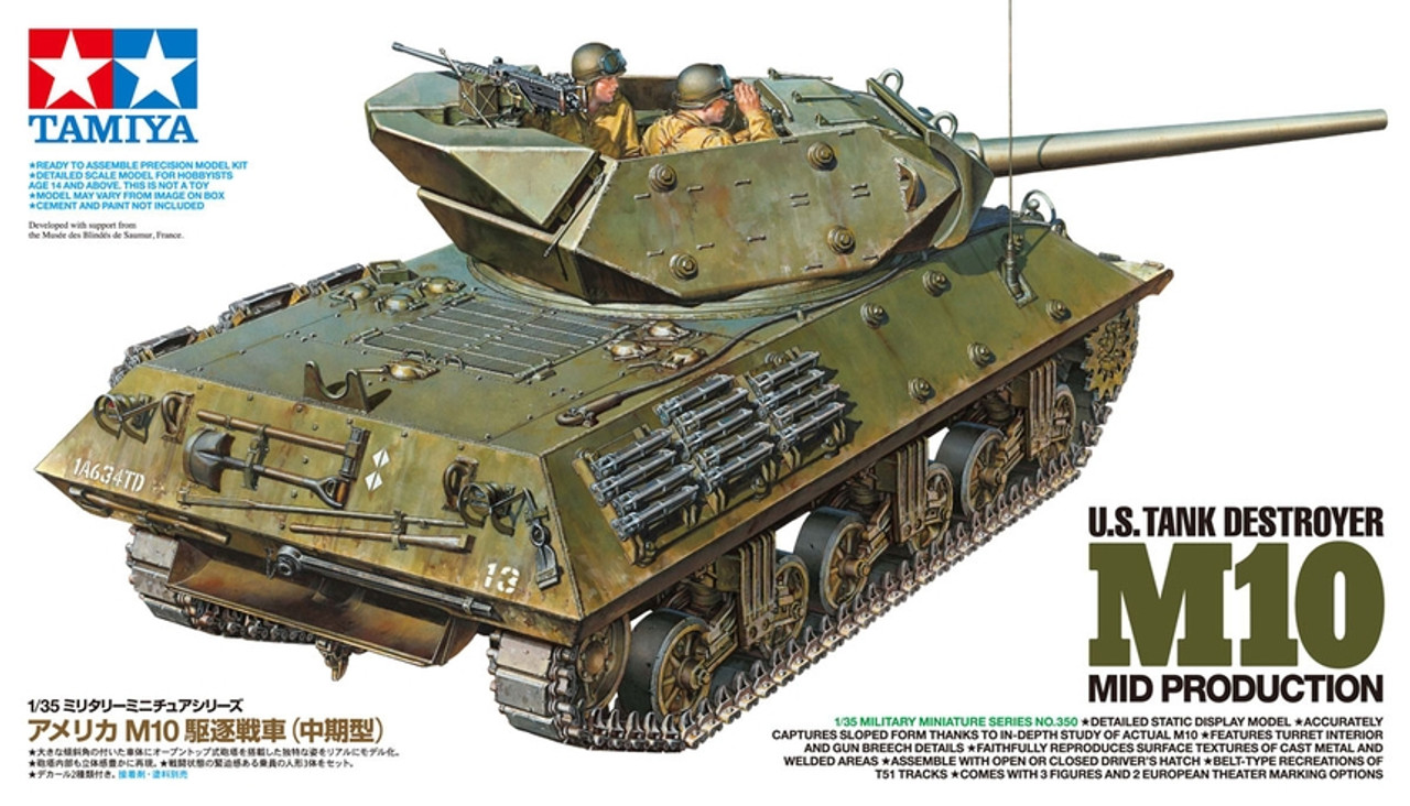 Tamiya 35350 1/35 US Tank Destroyer M10 Mid Prod Model Kit